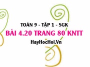 Bài 4.20 trang 80 Toán 9 tập 1 Kết nối tri thức